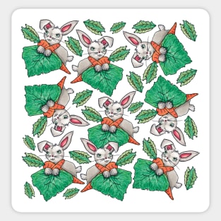 Chubby Bunny, Rabbit & Carrots Pattern Sticker